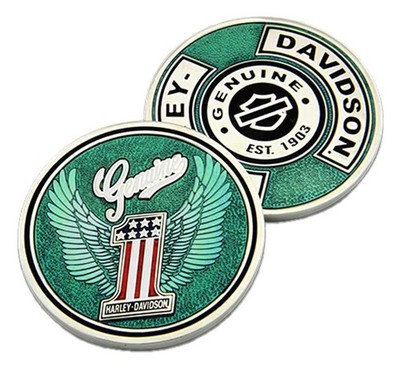 Harley-Davidson Genuine Winged #1 Logo Metal Challenge Coin 1.75'' Blue