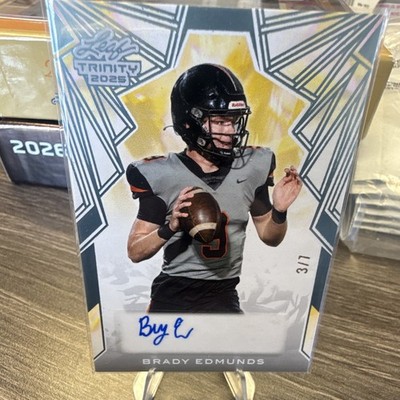 Leaf Trinity 2025 Brady Edmunds Autograph Football Card #BA-BE1 NCAA