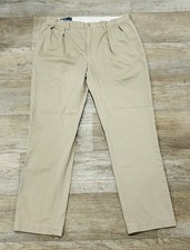 Polo Ralph Lauren Men  s Ethan Chino Pants 38X34 Straight Leg Pleated Pony Beige