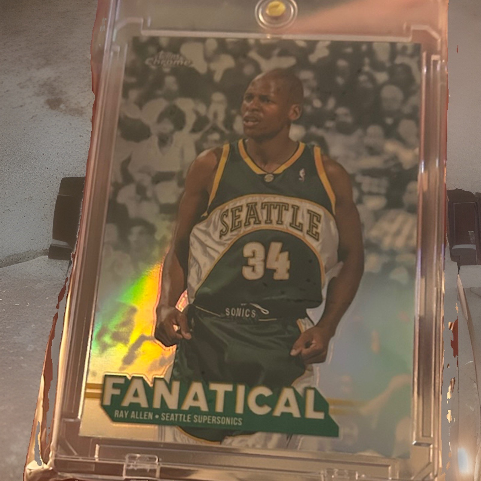 Topps Chrome Ray Allen Fanatical Supersonics Rare and legendary card.