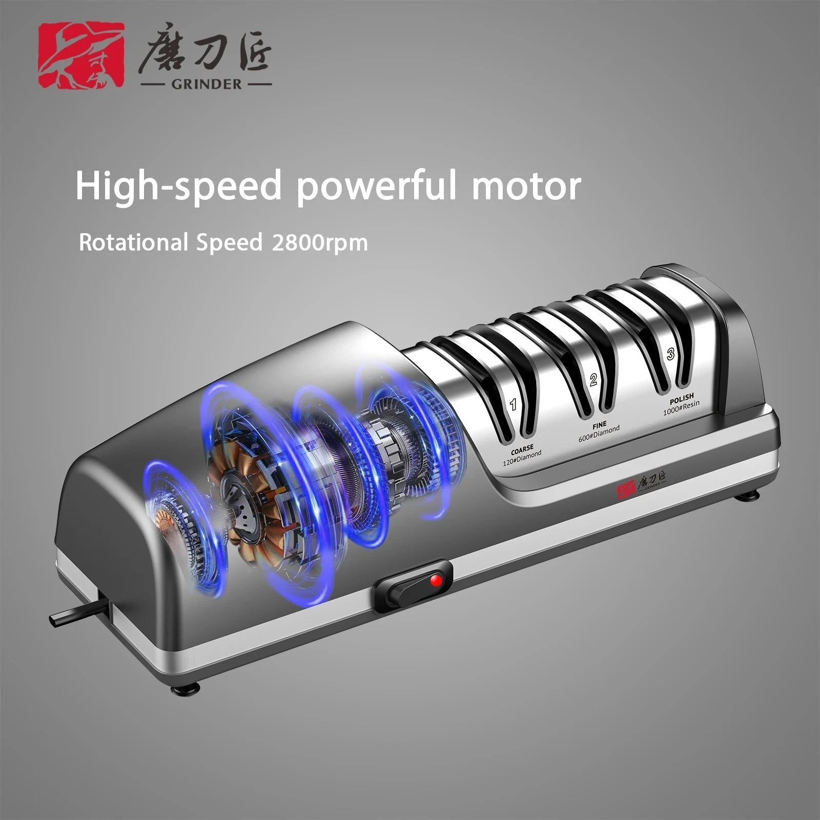 TG2403 Electric Knife Sharpener with 6 Stage 15-Degree Bevel Grinding Machine
