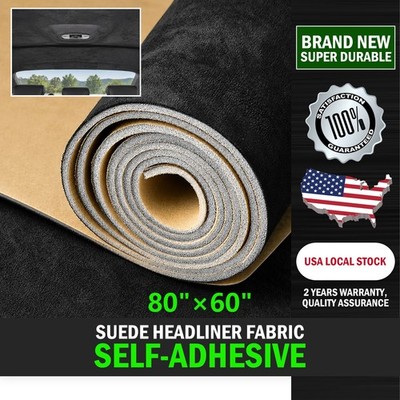 Black Automotive Suede Headliner Fabric Roof Replacement Aging/Faded/Broken/Rip