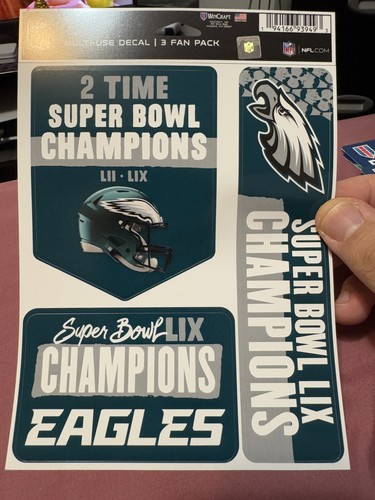 Super Bowl LIX Champions Philadelphia Eagles 3 Pack Decals LICENSED | eBay