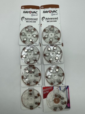 Rayovac 312 Xcell Advanced Hearing Aid batteries Exp. Feb 2027 6 Full 2 Partial