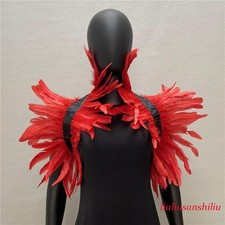 New Halloween Women Feather Shrug Shawl Shoulder Wrap Cape Gothic Collar Various