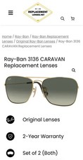 Genuine Ray Ban RB 3136 Caravan 55mm Gradient Replacement Original Lenses