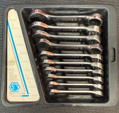 MATCO TOOLS - STUBBY 12-POINT METRIC Combination Wrench SET, 10-19MM
