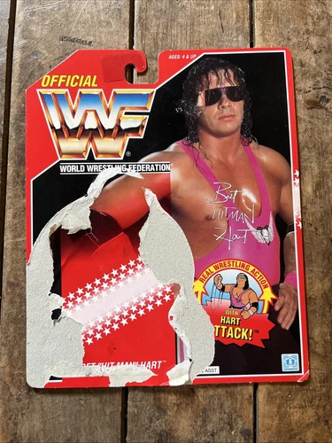 1992 WWF Hasbro  Series 4 - BRET “HIT MAN” HART Action Figure Original Card