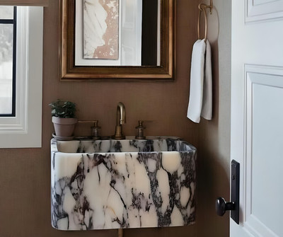 Calacatta viola marble sink