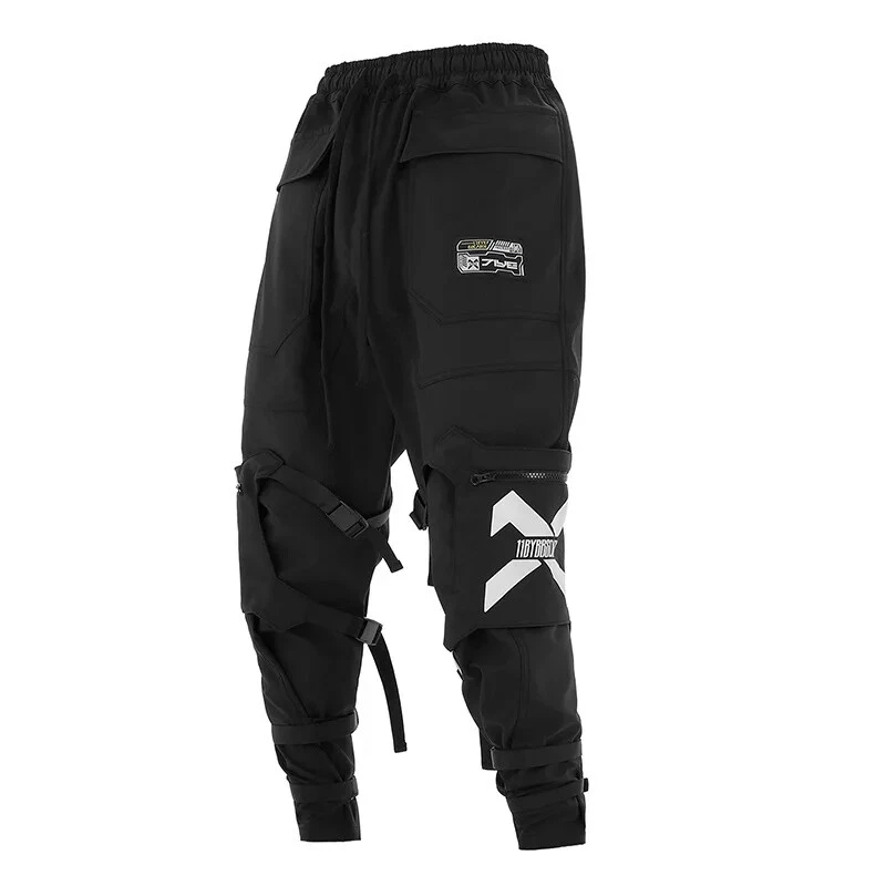 New Tactical Pant Men Functional Trousers Elastic Waist Ribbon Streetwear Pants
