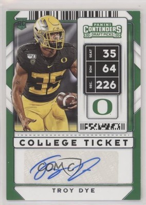 2020 Panini Contenders Draft Picks College Ticket Auto Troy Dye #230 Auto