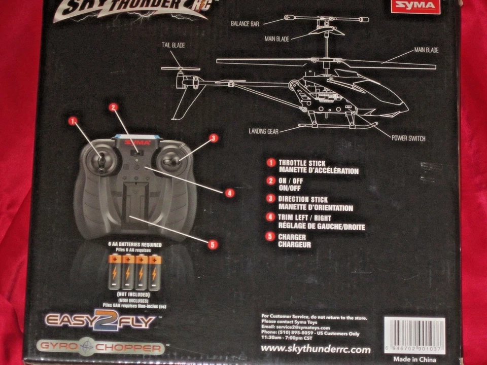 SYMA Sky Thunder RC Sky Master S2 Indoor Helicopter with Light Red/yellow/black - Image 3 of 3
