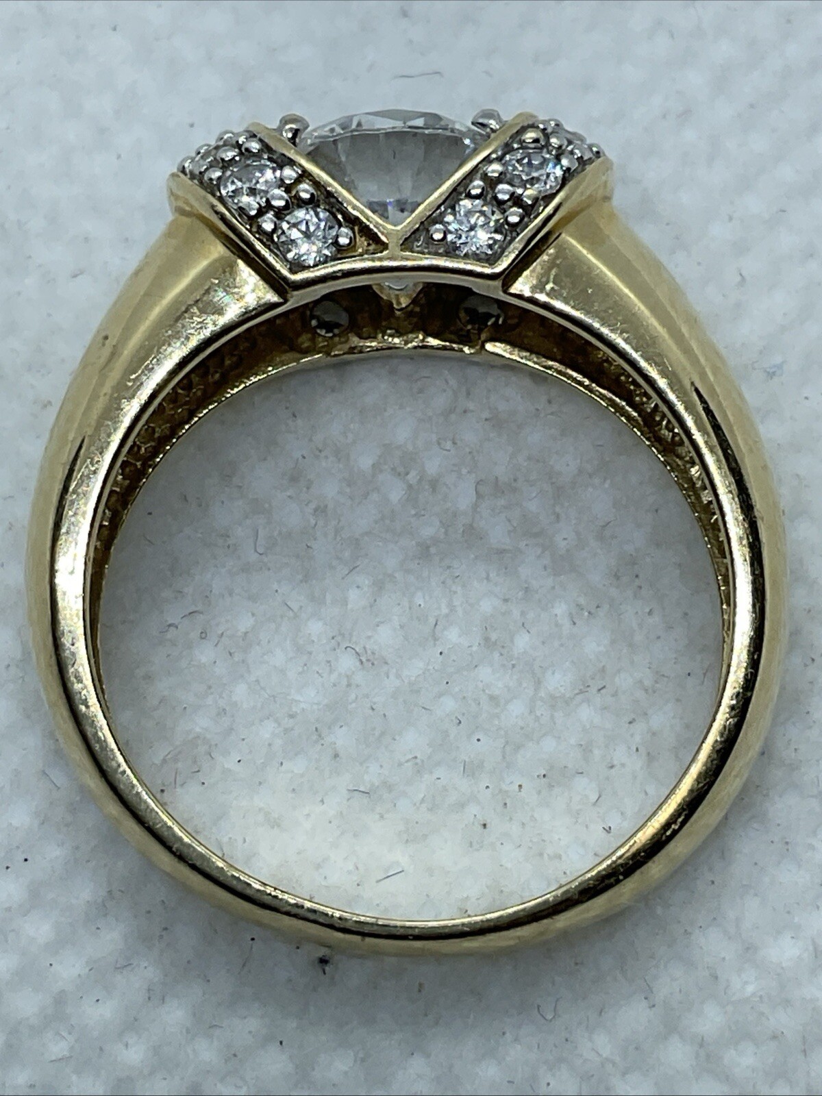 AWESOME Solid 14K Yellow Gold Solitaire White CZ … - image 8