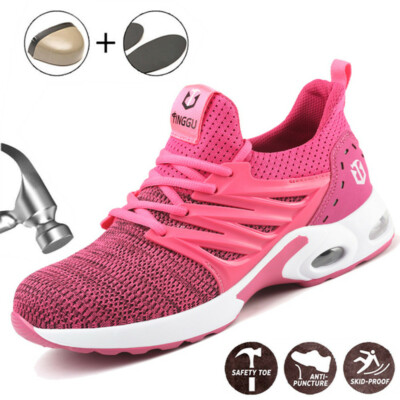 Women Steel Toe Cap Sneakers Lightweight Safety Work Ankle Hiking Boots Shoes