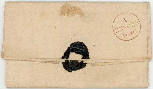 1816 LETTER WOTTON WATTON to BANGOR WALES re SILVER BRANCHES + DOGS SOLD + COIN - Picture 5 of 7