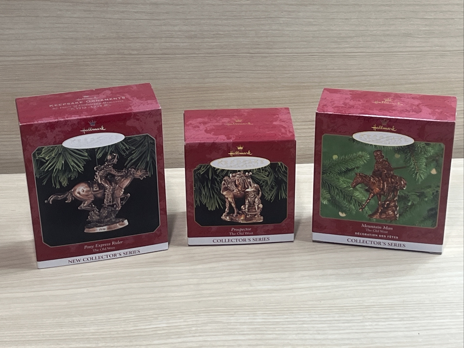 Old West Series 3-Pack 1998-2000 Hallmark Keepsake Ornaments