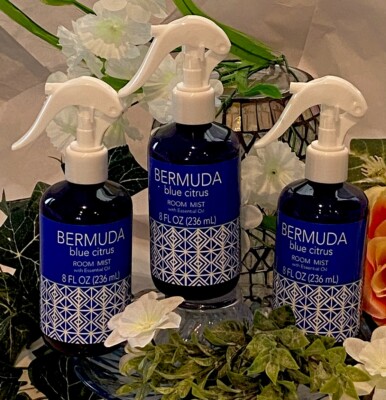 3 Pack BERMUDA Blue Citrus Room Mist Air-Freshener With Essential