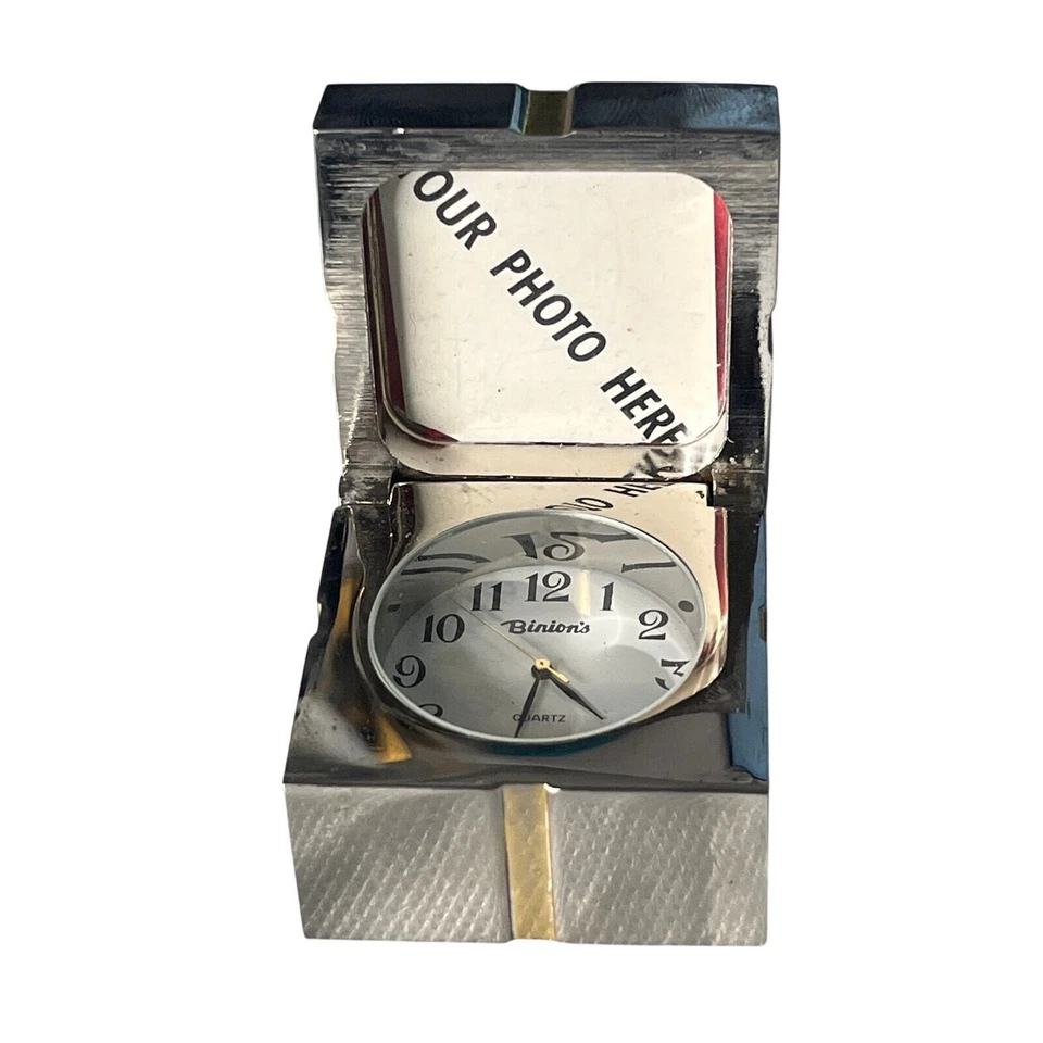 Binion Reloj de Mesa Cuarzo Tonificado Plateado Caja de Regalo con Lazo Dorado  Foto 2 de 4