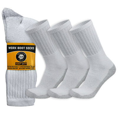 #ad #ad Men#x27;s Heavy Duty Steel Toe Work Crew Socks US Shoe Size 10 12 $44.99