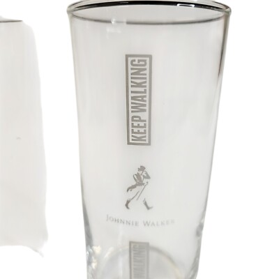 Johnnie Walker Glass Keep Walking Highball Glasses, White Logo