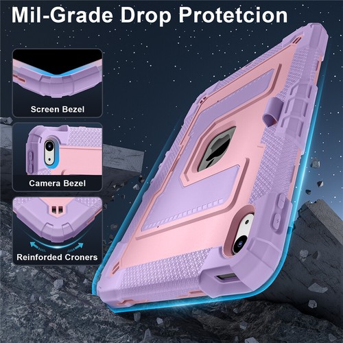 For iPad 11th 10th Gen 2025 A16 Case Kids Friendly Shockproof Stand Cover Strap - Picture 64 of 104