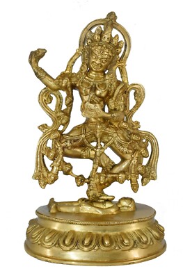 Weißwal Maa Kali Messing Statue Religiöse Göttin Skulptur Idol Wohndeko