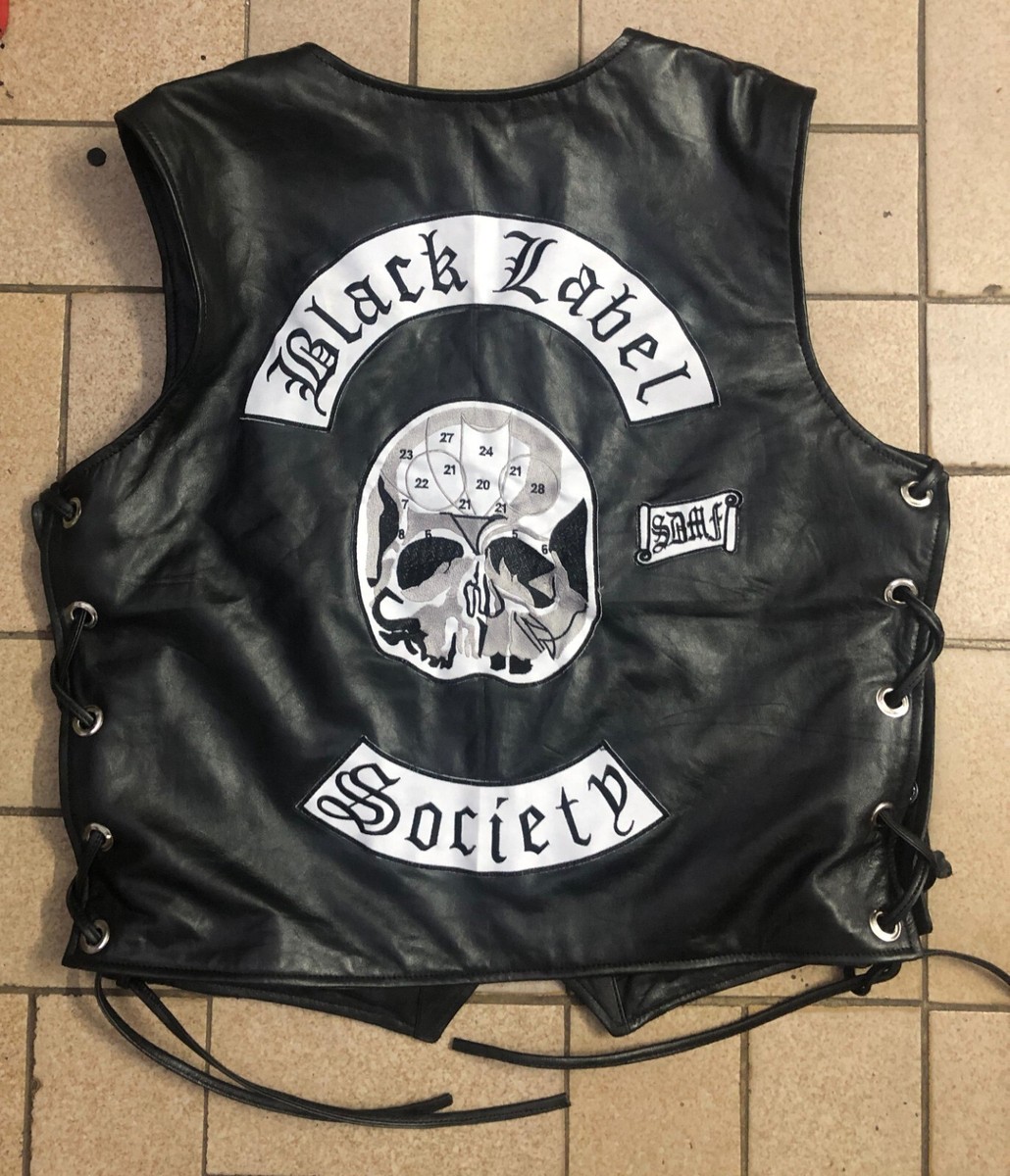 Men's Zakk Wylde Black Label Society Leather Vest Jacket , BLS