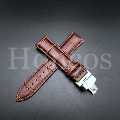 22MM LEATHER WATCH BAND STRAP FITS FOR BULOVA ACCUTRON WATCH BUCKLE CLASP BROWN