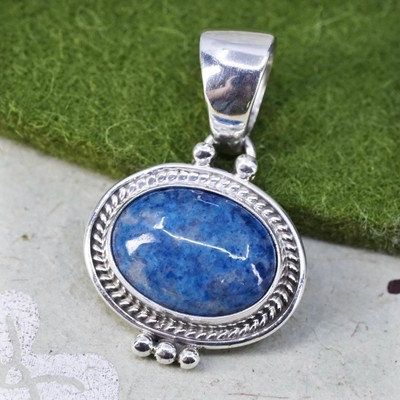 Marvelous Vintage Native American Navajo Denim Lapis Sterling Silver Necklace Marvelous Vintage Native American Navajo Denim Lapis Sterling Silver Necklace