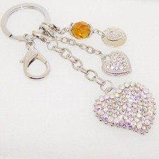 Bling Crystals Rhinestone Key Chain Keyring Holder Handbag Chain