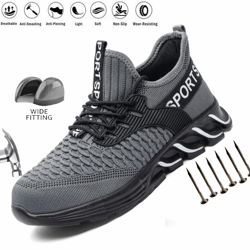 Wide fit composite safety trainers top