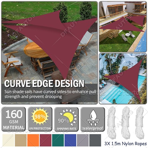 Waterproof Shade Sail Patio Awning Outdoor Garden Pool Sun Canopy Shelter Cover - Picture 57 of 606