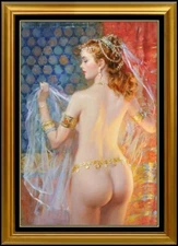 Handmade Original Oil Painting art impressionism Female women girl on canvas