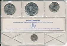 Sweden / Sweden - 10 + 50 Ore + 1 + 5 Kronor 1986 UNC - Circulated Coin Set Svenska Mynt