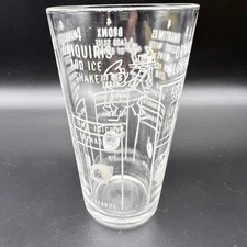 Vintage FEDERAL GLASS Cocktail Recipe Shaker Glass - White on Clear