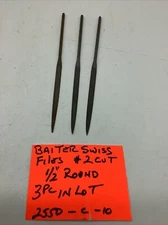 Baiter Swiss Files, 1/2 Round, #2 Cut, 5 1/2”, (3 Pc In Lot)2550- C 10