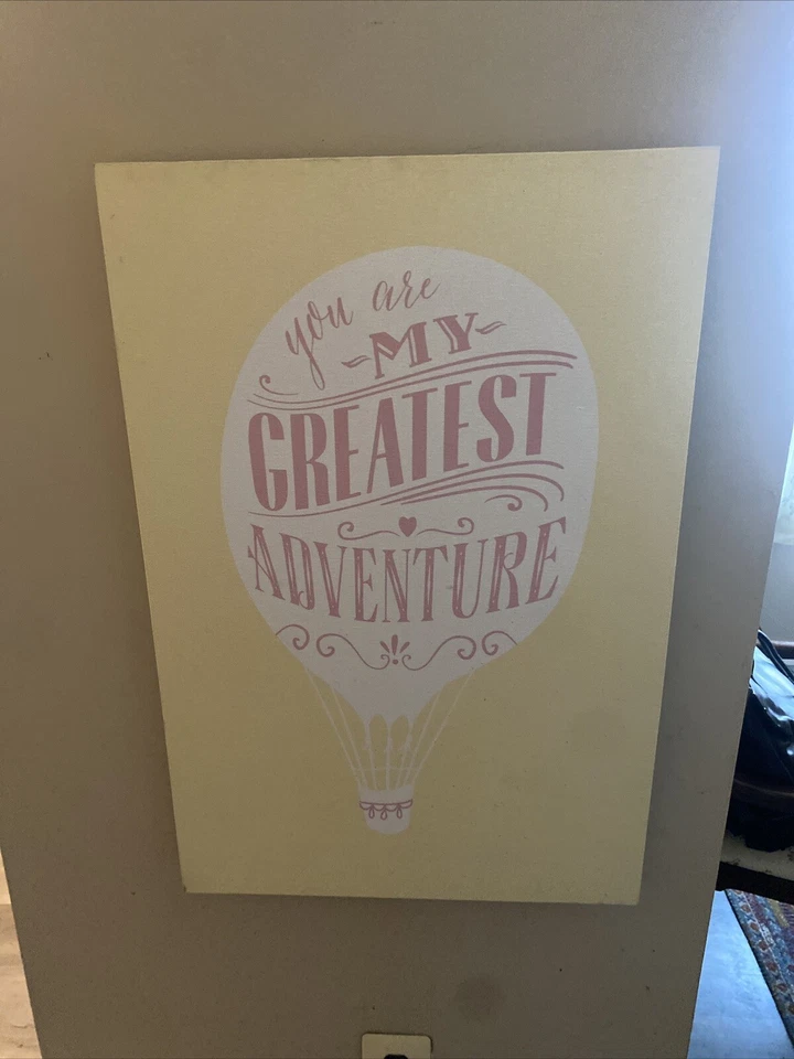 Arte de pared globo aerostático para niños de granero de cerámica, 30", tú eres mi mayor aventura Foto 3 de 4