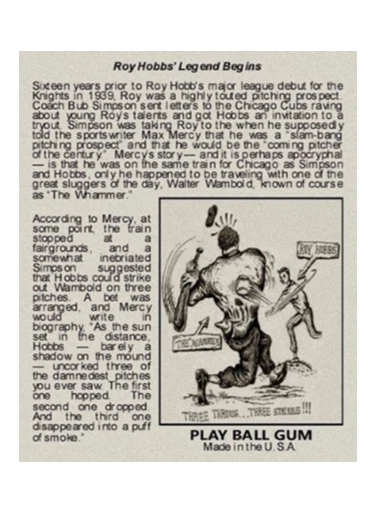 ROY HOBBS 49##### BUY 5 GET 1 FREE ##### or 30% OFF 12 OR MORE - Image 2 of 2