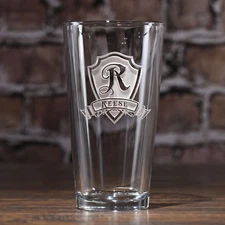 Personalized Shield and Banner Pub Set - set of 4 (m30)