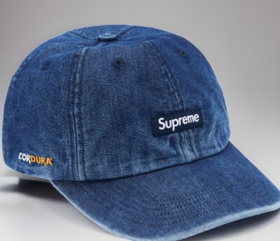SUPREME CORDURA DEMIM SMALL BOX 6-PANEL HAT BLUE (NEW) AUTHENTIC 