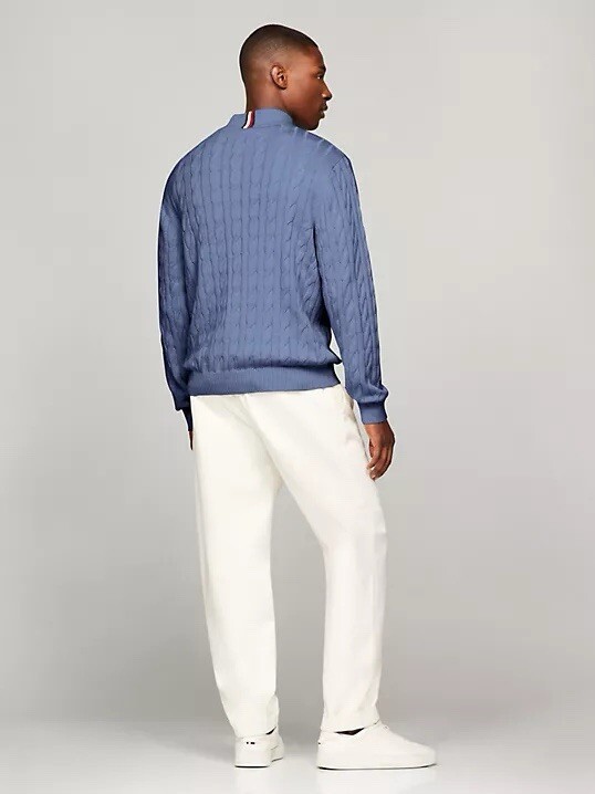 $109 Tommy Hilfiger Men's Cotton Cable Knit Quarter-Zip Sweater