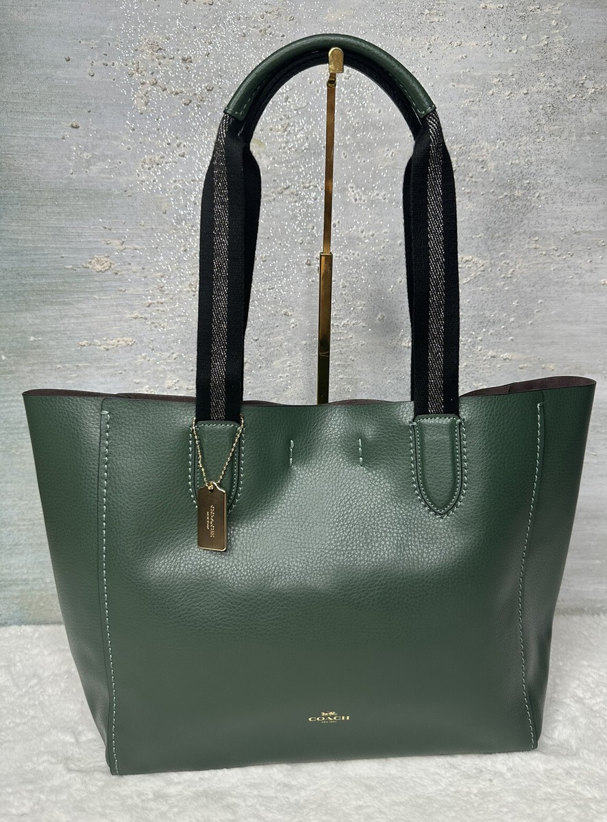 COACH 58660 Derby Tote Shoulder Bag In Pebble Leather Everglade