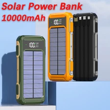 New Super 10000mAh 4 USB Portable Charger Solar Power Bank For Mobile Phone 2025
