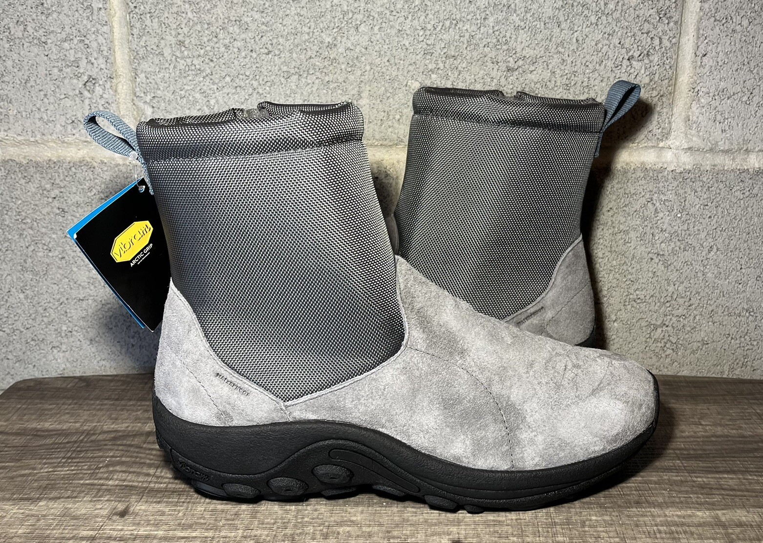 Stivali Uomo Merrell Jungle Mid Zip Polari Impermeabili Grigio Ghiaccio+ Taglia 10 5 J004151