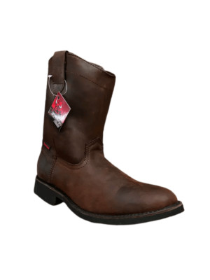 Men's Roper Leather Boots Dress or For Work - Crazy Brown + Free Belt