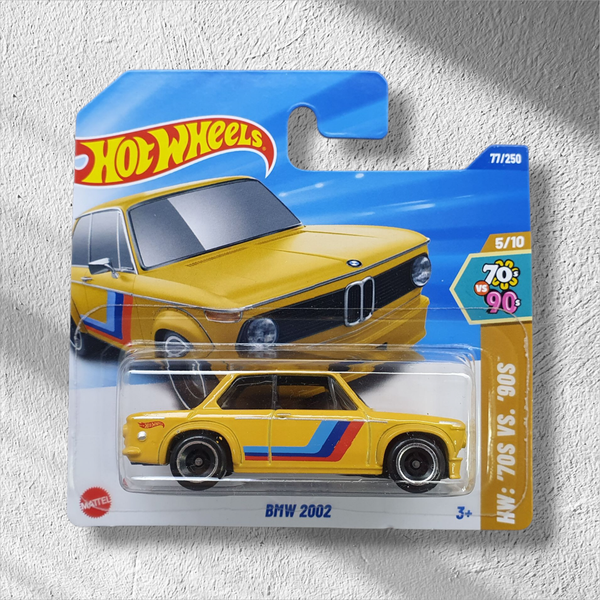 Hot Wheels Bmw 2002 77/250 Hw: 70S Vs. 90S 5/10 Mattel Gelb Auto Neu & Ovp-image