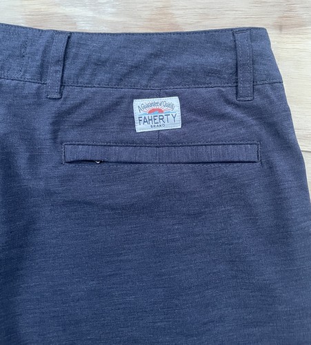 FAHERTY All Day Shorts Hybrid Chino Golf Beach Flat Front Men Blue SIZE 31 - Picture 4 of 5
