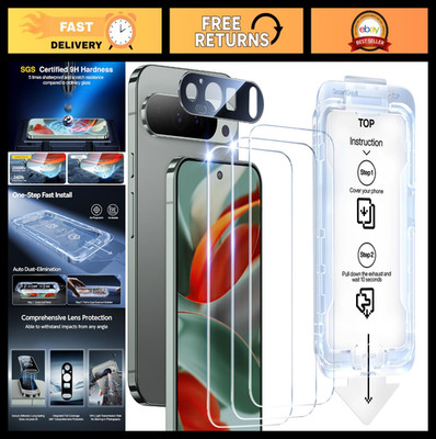 SMARTDEVIL [3+1 Pack] Tempered Glass for Google Pixel 9 Pro Screen Protector Wit