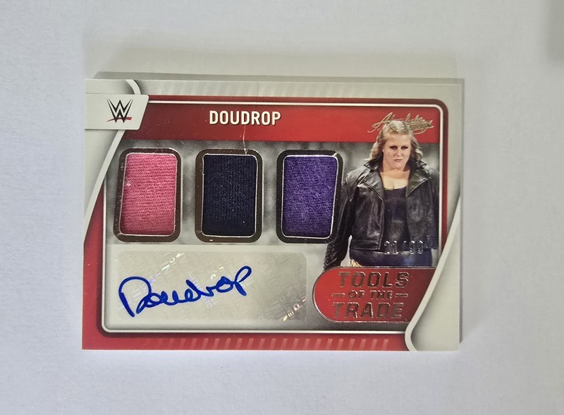 2022 Panini Chronicles WWE Triple Relic Auto #/99 Doudrop Autograph Piper Niven