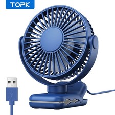 Portable Clip on Fan USB Rechargeable 3 Speeds Table Desk Air Cooling Small Fans